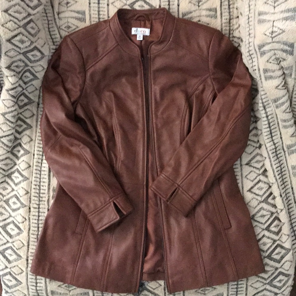 Denim & Company genuine leather jacket